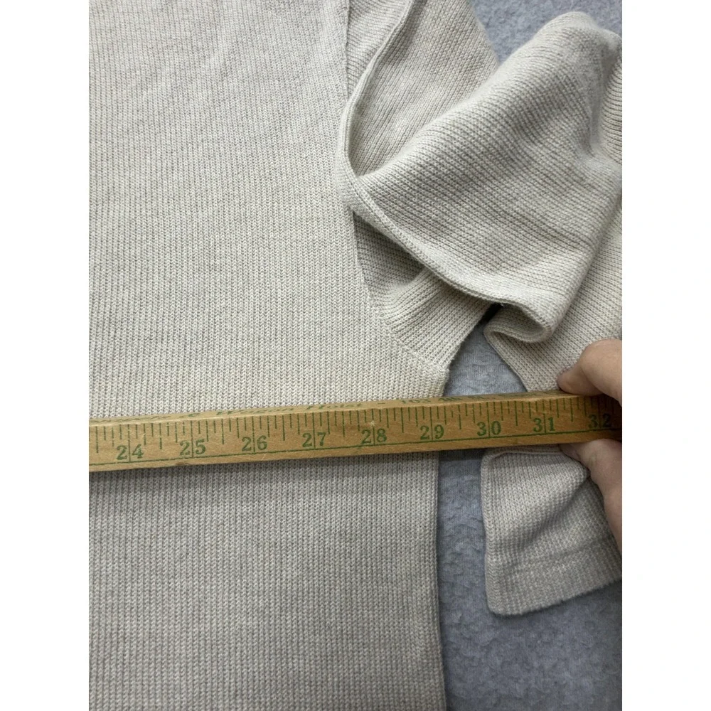 Zegna Sport Sweater Mens XL Beige Linen Cotton Collared Knit Pullover Soft